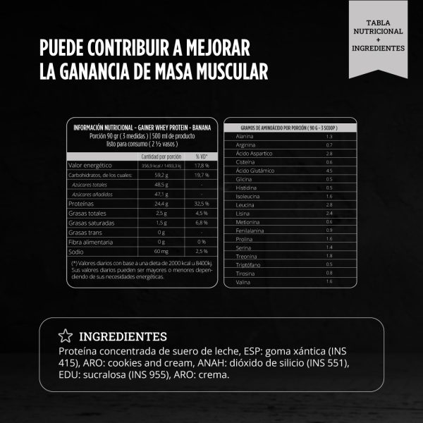 Gainer Whey Protein Banana - Imagen 4